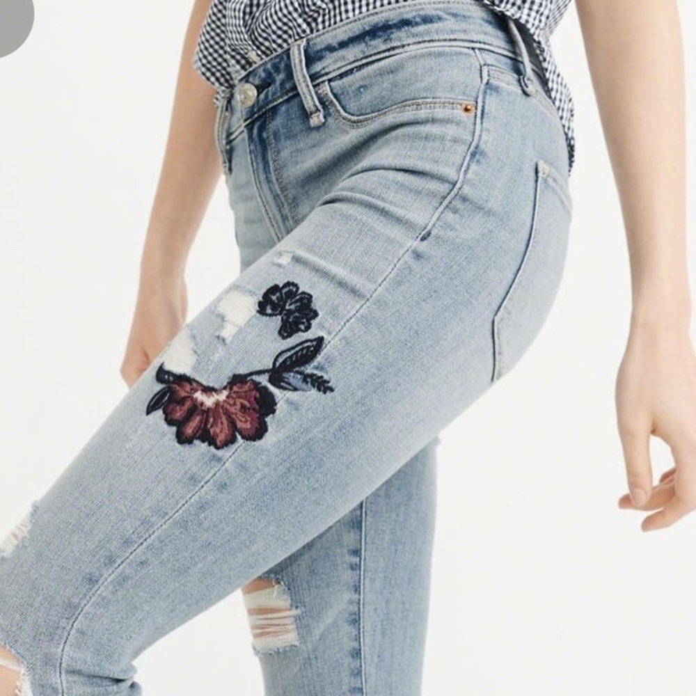 abercrombie & fitch harper skinny jeans floral